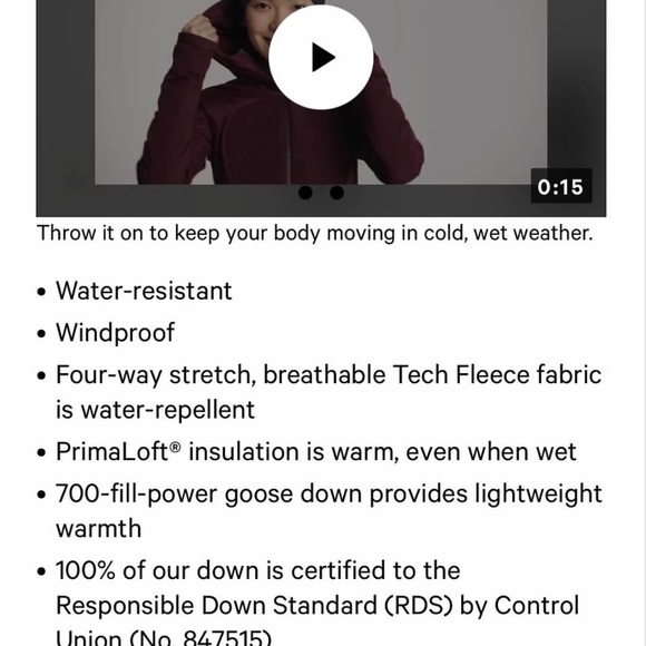 LULULEMOM - Down for it all jacket black 4 NWT - Picture 12 of 12